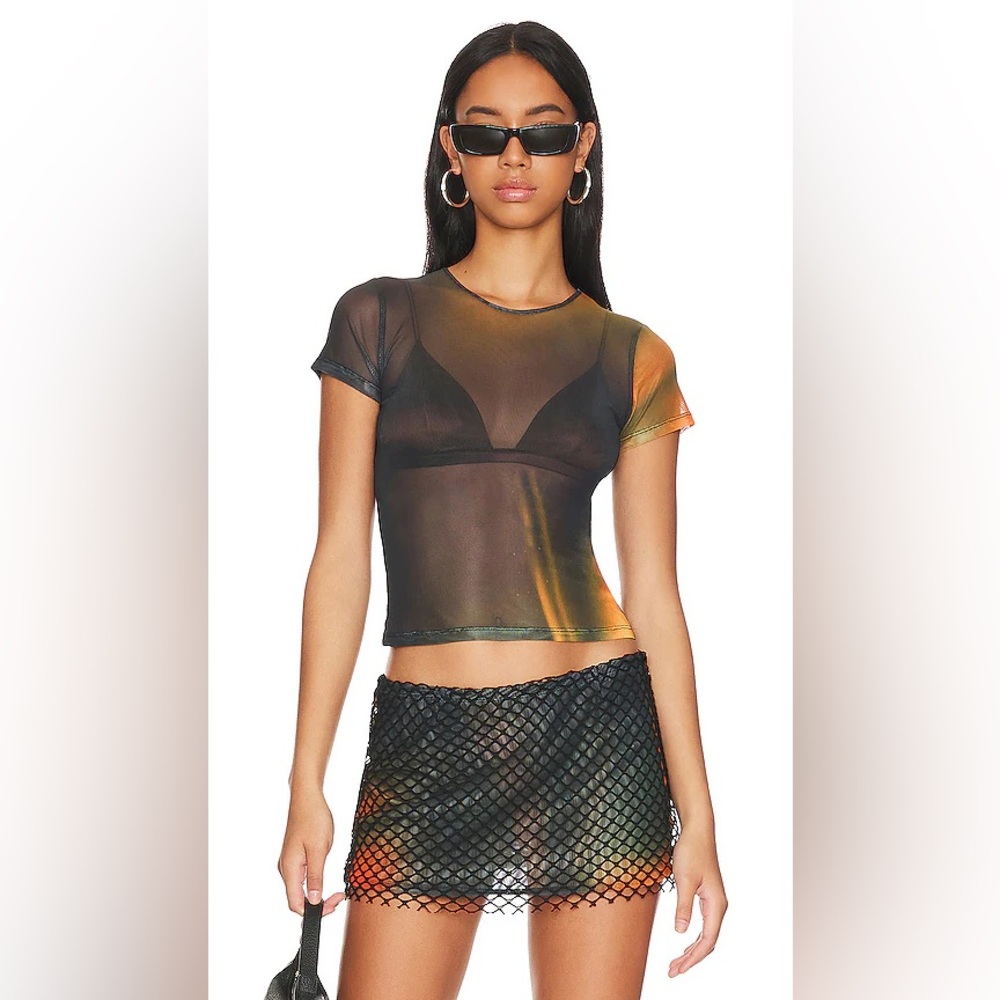 Miaou Mini Tee in Aura, size Medium